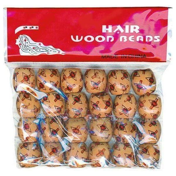 Beads Wooden (24) Motif :ACCN - gtwtoporld.com