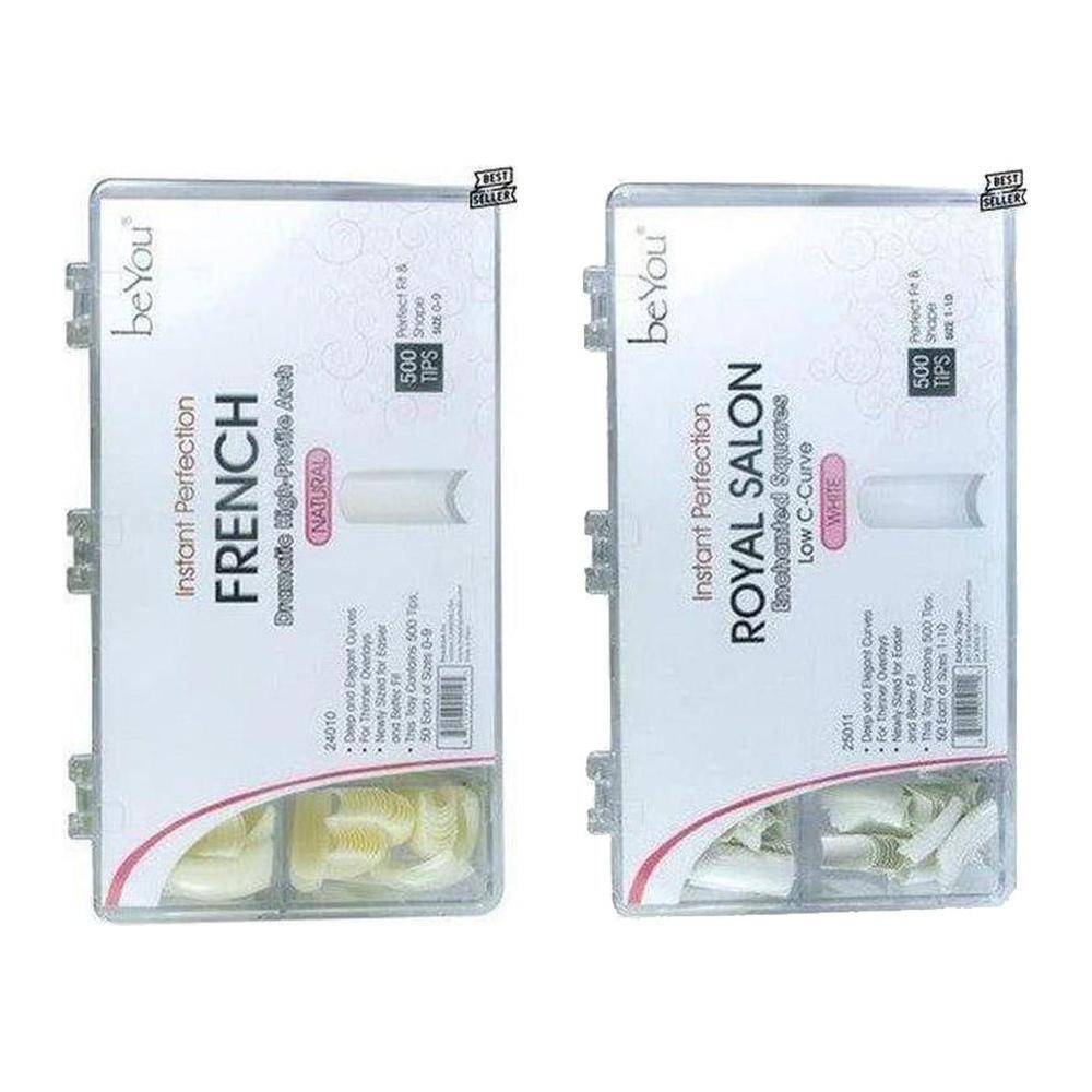 BeYou Nails 25011 /24010 Salon 500 Tips Size 0 - 9 - gtwtoporld.com