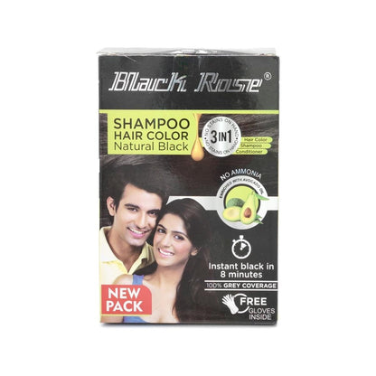 Black Rose Shampoo Hair Color Natural black 3 in 1 - gtwtoporld.com