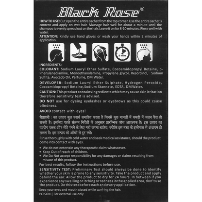 Black Rose Shampoo Hair Color Natural Black 3 in 1 - gtwtoporld.com