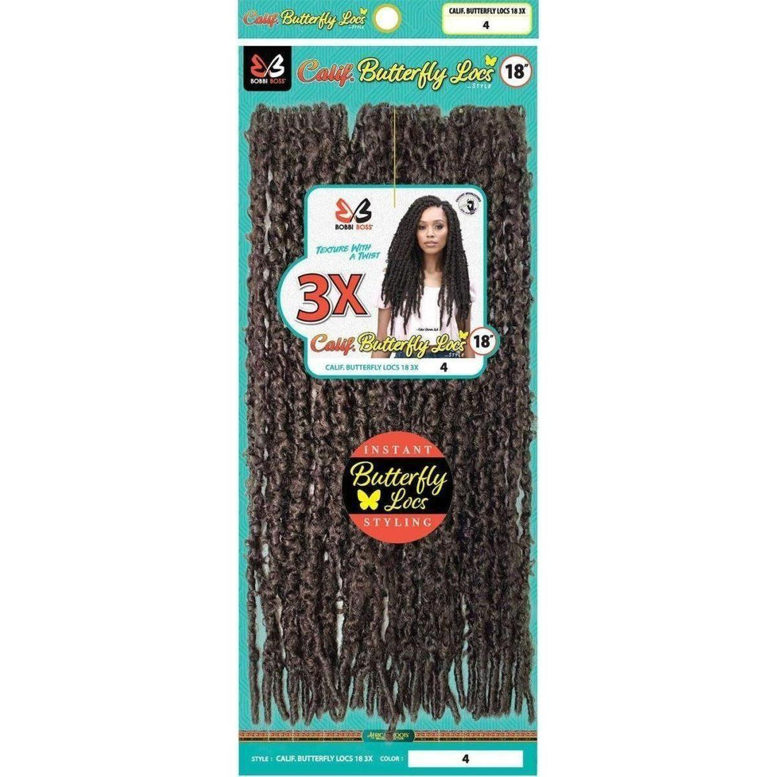 BOBBI BOSS 3X Calif. Butterfly Locs Pre - Looped Crochet Braid Kunsthaar 18" - gtwtoporld.com
