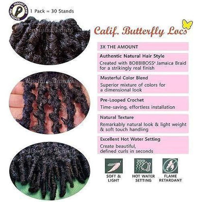 BOBBI BOSS 3X Calif. Butterfly Locs Pre - Looped Crochet Braid Kunsthaar 18" - gtwtoporld.com