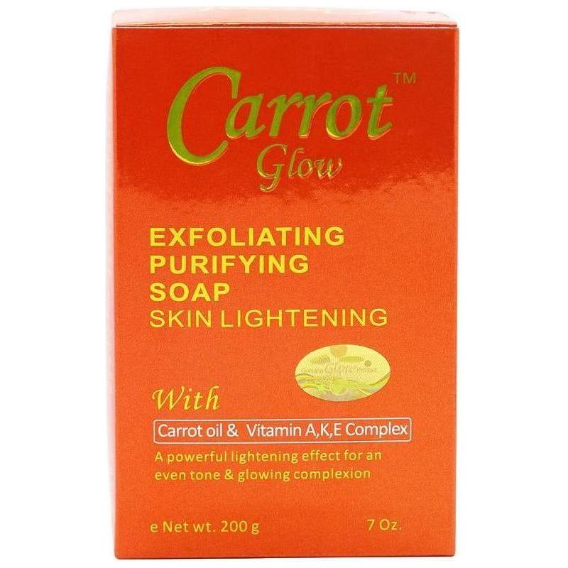 Carrot Glow Exfoliating Purifying Soap Skin Lightening with Carrot Oil &amp; Vitamin A,K,E Complex 200g - gtwtoporld.com
