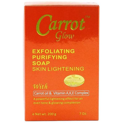Carrot Glow Exfoliating Purifying Soap Skin Lightening with Carrot Oil &amp; Vitamin A,K,E Complex 200g - gtwtoporld.com