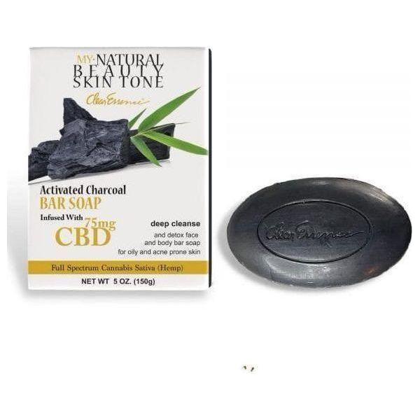 Clear Essence Activated Charcoal Bar Soap Infused With CBD 5oz / 150g - gtwtoporld.com
