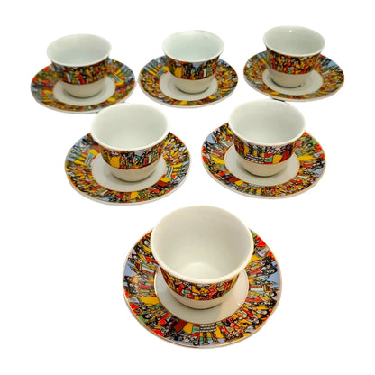 Coffee cups and coasters set of 6+6 - gtwtoporld.com