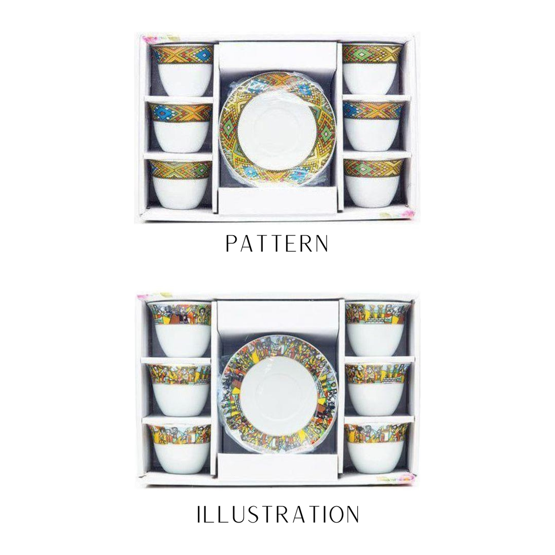 Coffee cups and coasters set of 6+6 - gtwtoporld.com