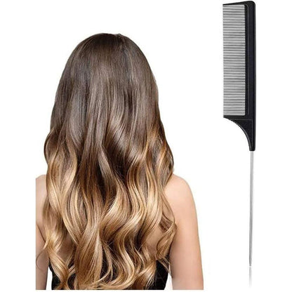 Comair Rat Tail Comb Metal &amp; Black - gtwtoporld.com