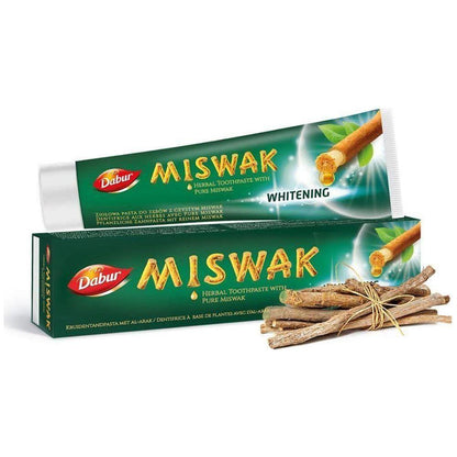 Dabur Miswak Herbal Whitening Toothpaste - 100g for Strong Teeth &amp; Brighter Smiles - gtwtoporld.com