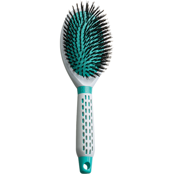 Dapper and DaintyThermal Oval Paddle White &amp; Teal Nylon 100% Boar - gtwtoporld.com