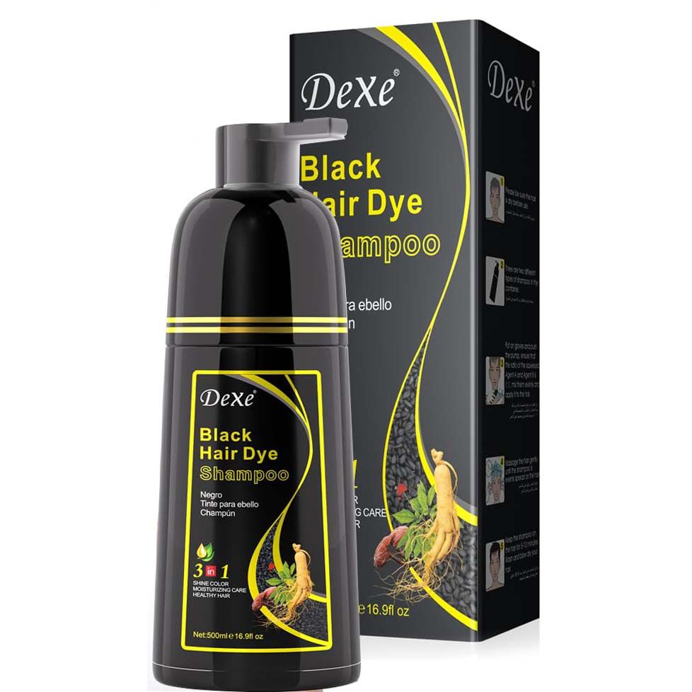 Dexe Black hair Dye 3 in 1 Shampoo 500ml - gtwtoporld.com