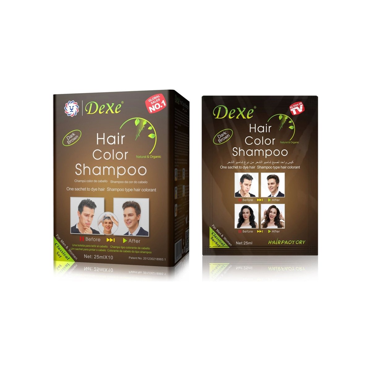 Dexe Dark Brown Hair Shampoo Classic 25ml *10 Sachets - gtwtoporld.com