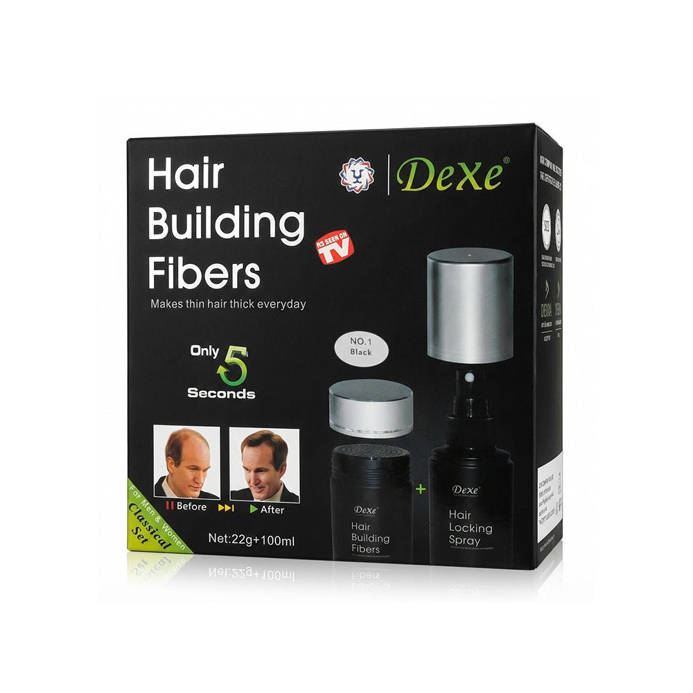 Dexe Hair Building Fiber Classic set KIT (Black &amp; Dark Brown) - gtwtoporld.com