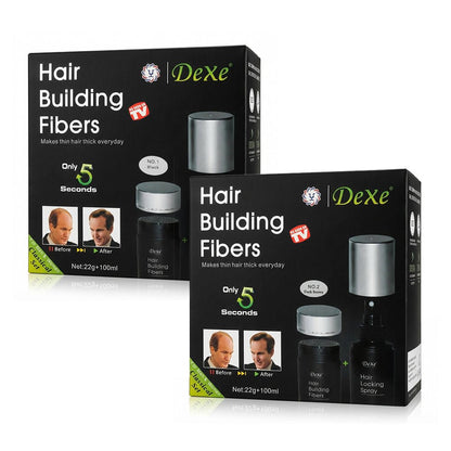 Dexe Hair Building Fiber Classic set KIT (Black &amp; Dark Brown) - gtwtoporld.com