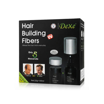 Dexe Hair Building Fiber Classic set KIT (Black &amp; Dark Brown) - gtwtoporld.com