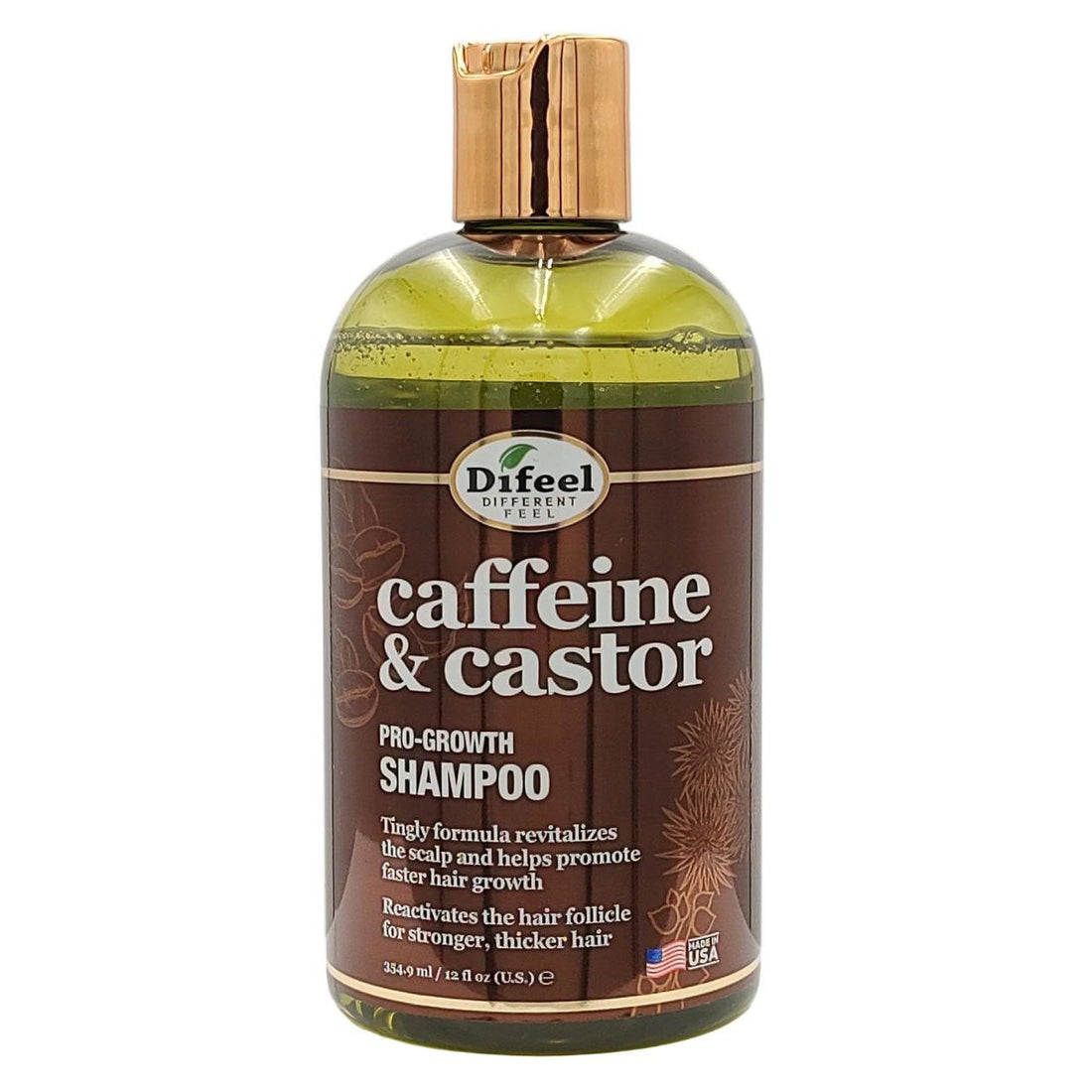 Difeel Caffeine and Castor Shampoo 12 oz - gtwtoporld.com
