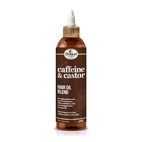 Difeel Caffeine &amp; Castor Premium Hair Oil 8 oz - gtwtoporld.com