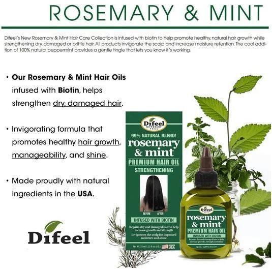 Difeel Rosemary &amp; Mint Premium Hair Oil With Biotin 75ml / 210ml - gtwtoporld.com
