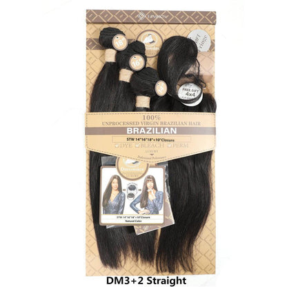 Dream Hair 100% Natural Brazilian Hair Top Wefts Natural Color 
