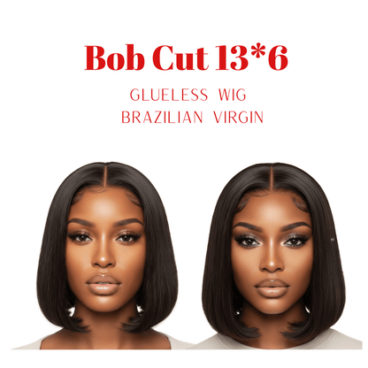 Dream Hair Bob Cut 13*6 Glueless Wig Brazilian Virgin Natural Color - gtwtoporld.com