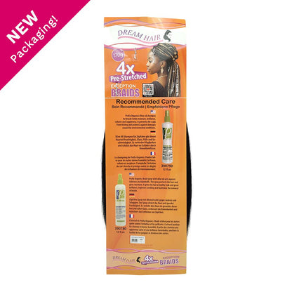 Dream Hair Braids Exception 4x Pre Stretched 100% Kunsthaar 4 pcs, 170g - gtwtoporld.com