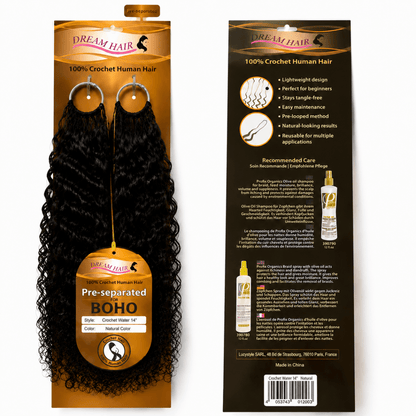Dream Hair Crochet Human Hair Water Wave Natural Color 14"/18" - gtwtoporld.com