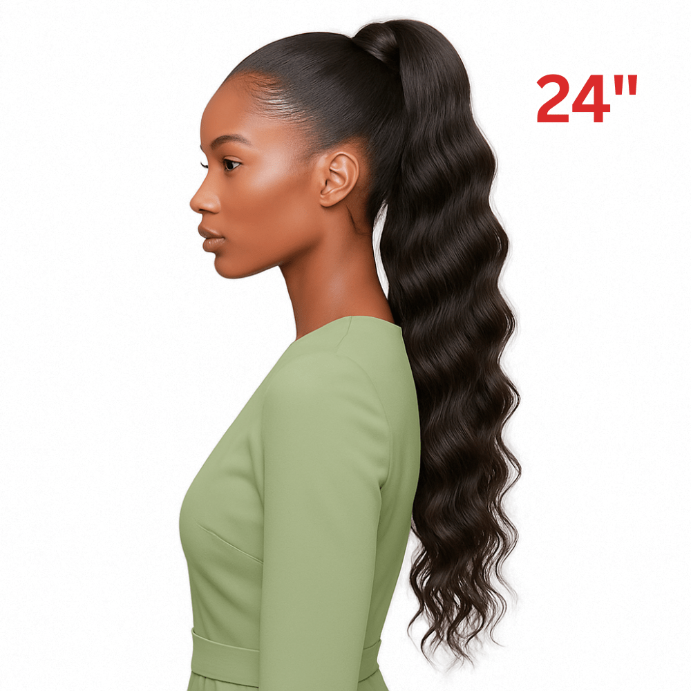 Dream Hair El Ponytail Wavy Human Hair 22" &amp; 24" - gtwtoporld.com