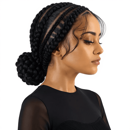 Dream hair French Braids Human Hair Wig: Natural Color (400g) - gtwtoporld.com