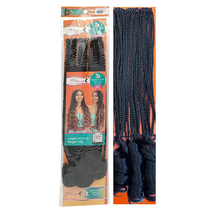 Dream Hair French Curl Crochet Braided X3 Pcs 22" &amp; 16" - gtwtoporld.com