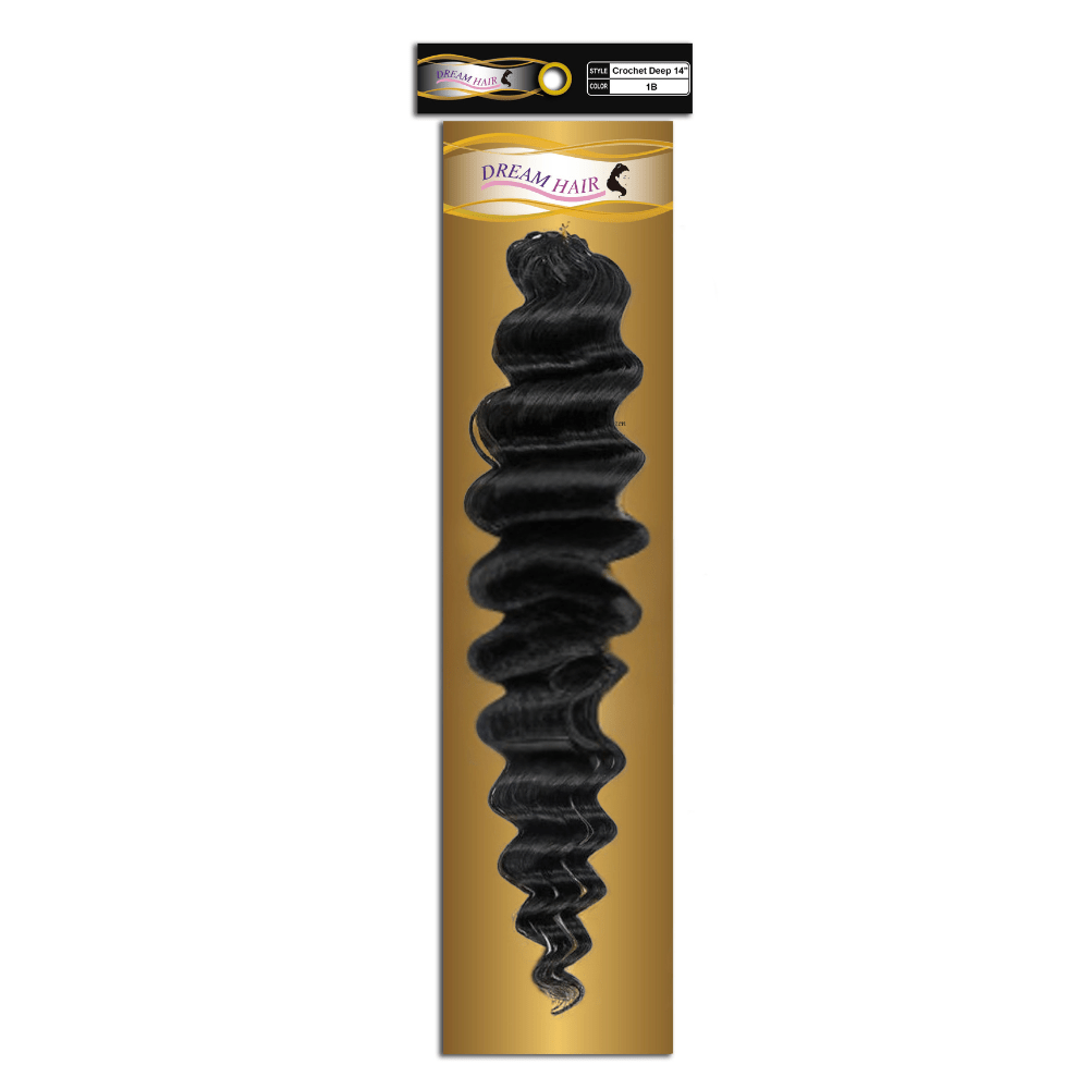 Dream hair Human hair Crochet Deep Wave 14" &amp; 18" (Natural Color) - gtwtoporld.com