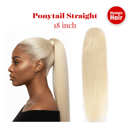 Dream Hair Human Hair Ponytail Straight 18" - gtwtoporld.com