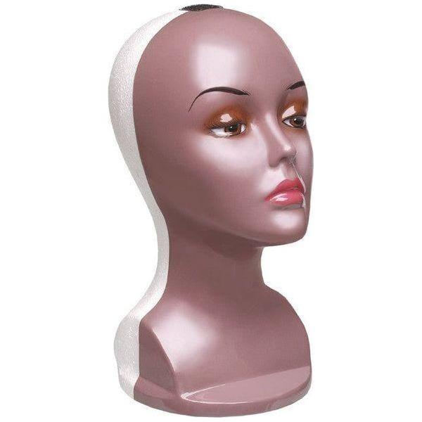 Dream Hair Mannequin, Half Face Brown/Dekokopf, Perückenkopf - gtwtoporld.com