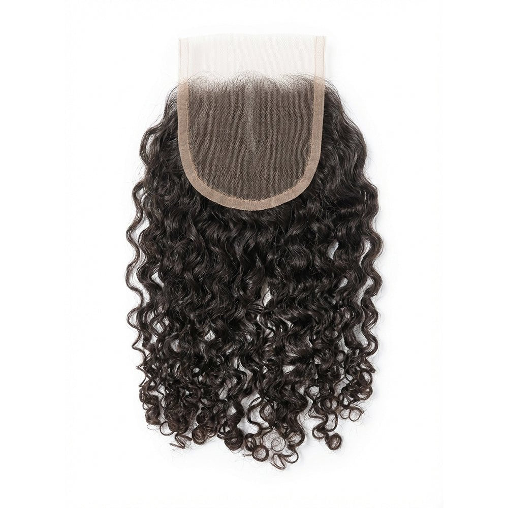 Dream Hair Natural Closure 4*4 Middle Part Deep Wave Brazilian Virgin 14:Natural Color - gtwtoporld.com