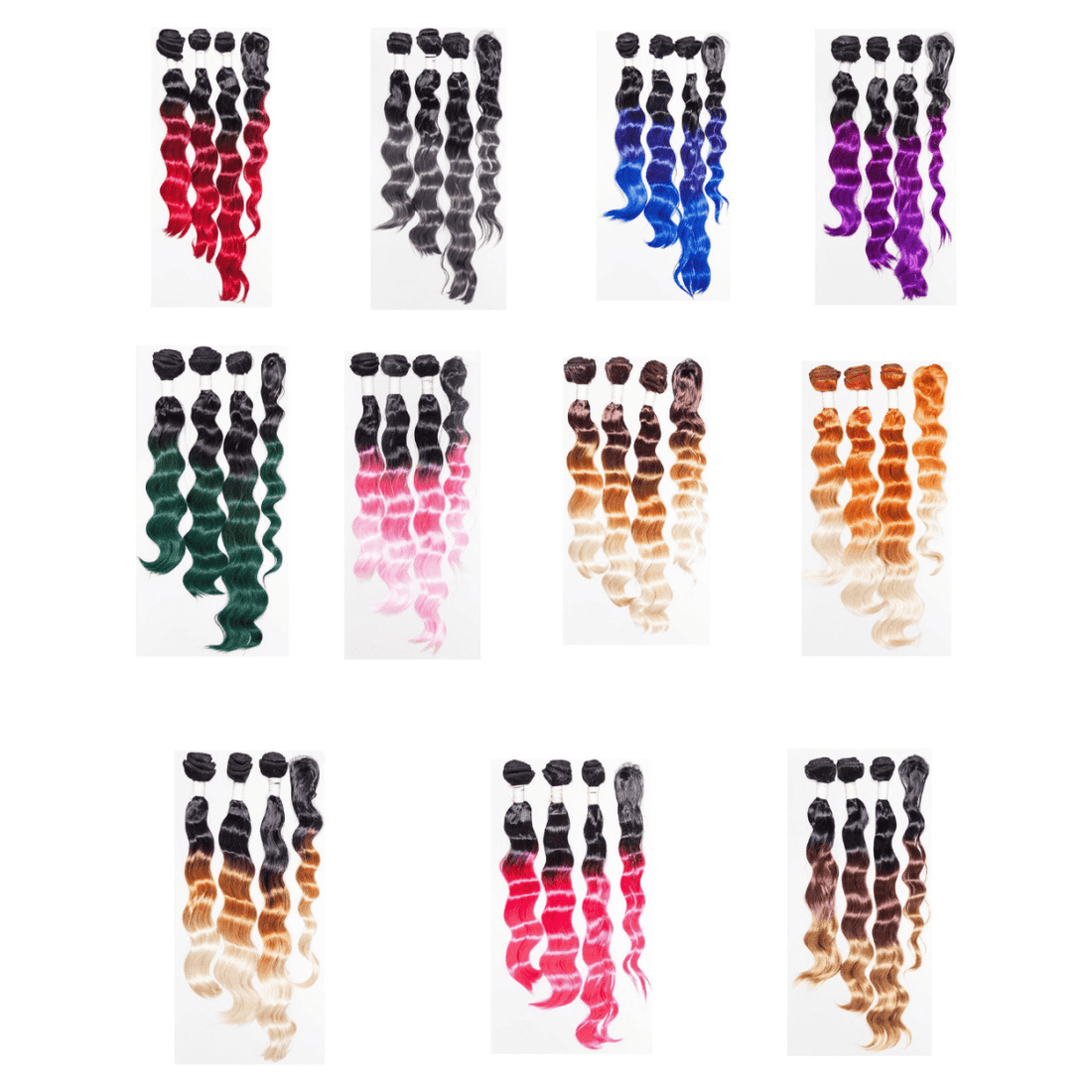 Dream Hair Ombre Kunsthaar Tressen 4Pcs - gtwtoporld.com