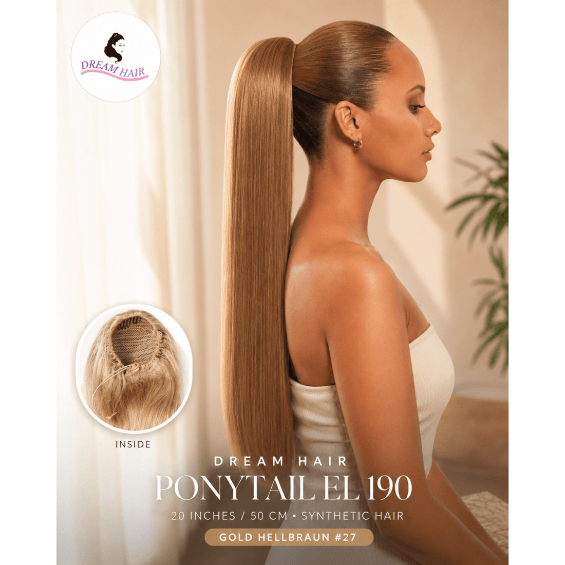 Dream Hair ponytail EL 190 20"/50cm Synthetic Hair - gtwtoporld.com