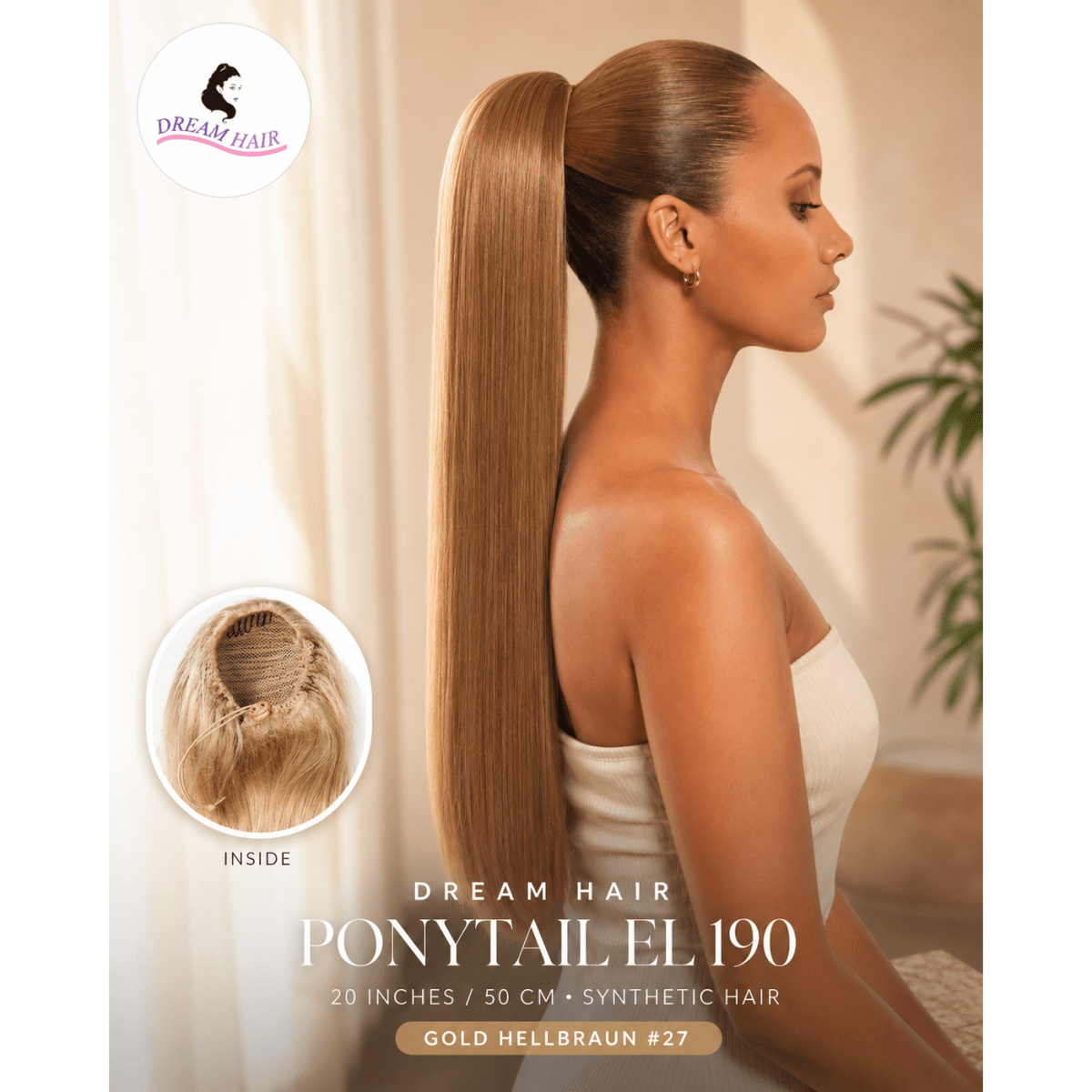 Dream Hair ponytail EL 190 20"/50cm Synthetic Hair - gtwtoporld.com