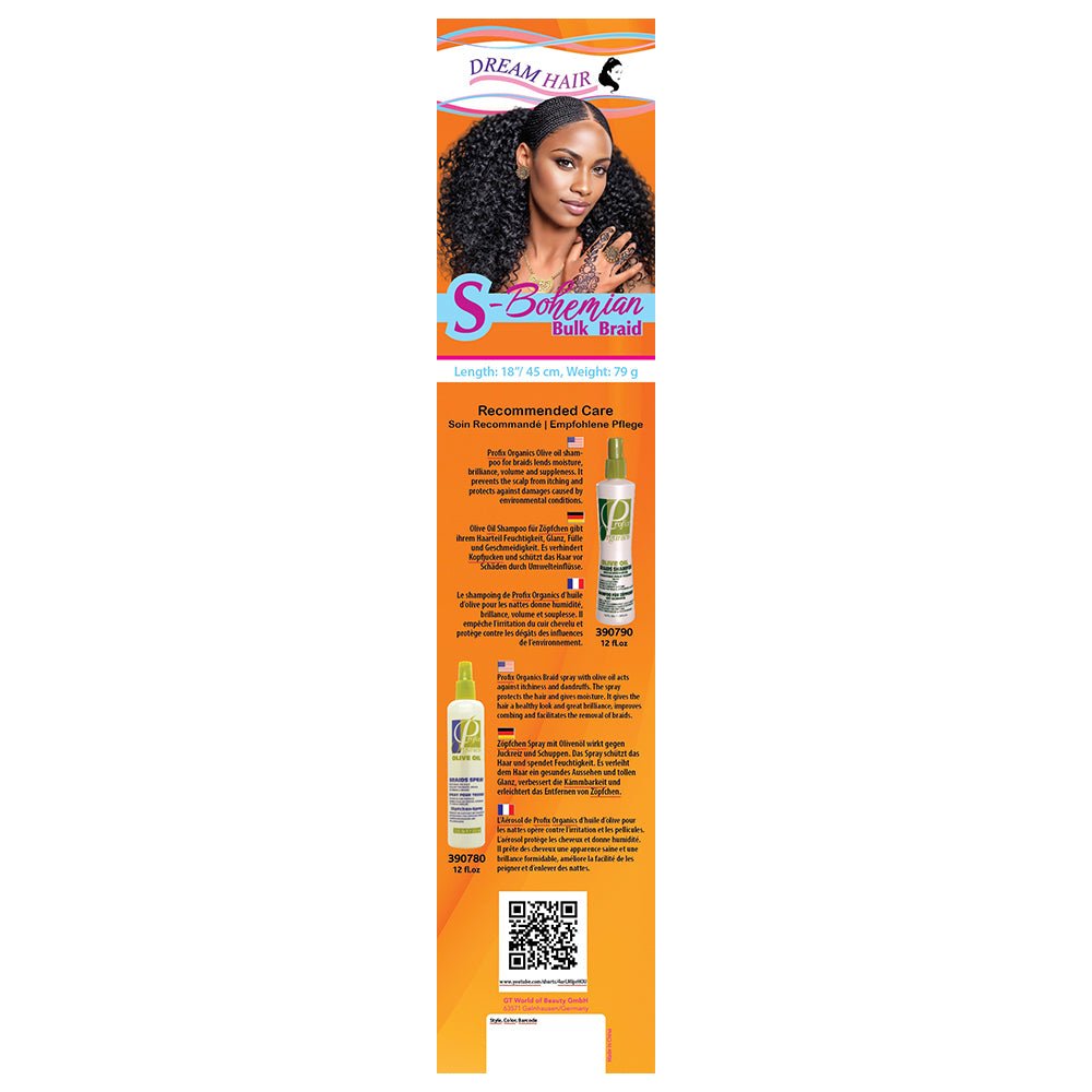 Dream Hair S - High Heat Bohemian Bulk Braid 16"/40cm Synthetic Hair - gtwtoporld.com