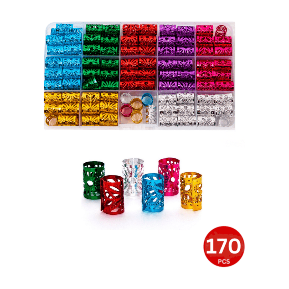 Dreamfix 170Pcs Hair Bead Vibrant Colors 7 Colors - gtwtoporld.com