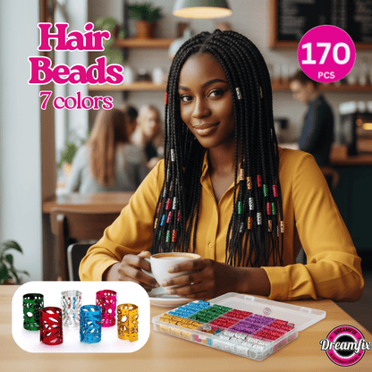 Dreamfix 170Pcs Hair Beads Vibrant Colors 7 Colors - gtwtoporld.com