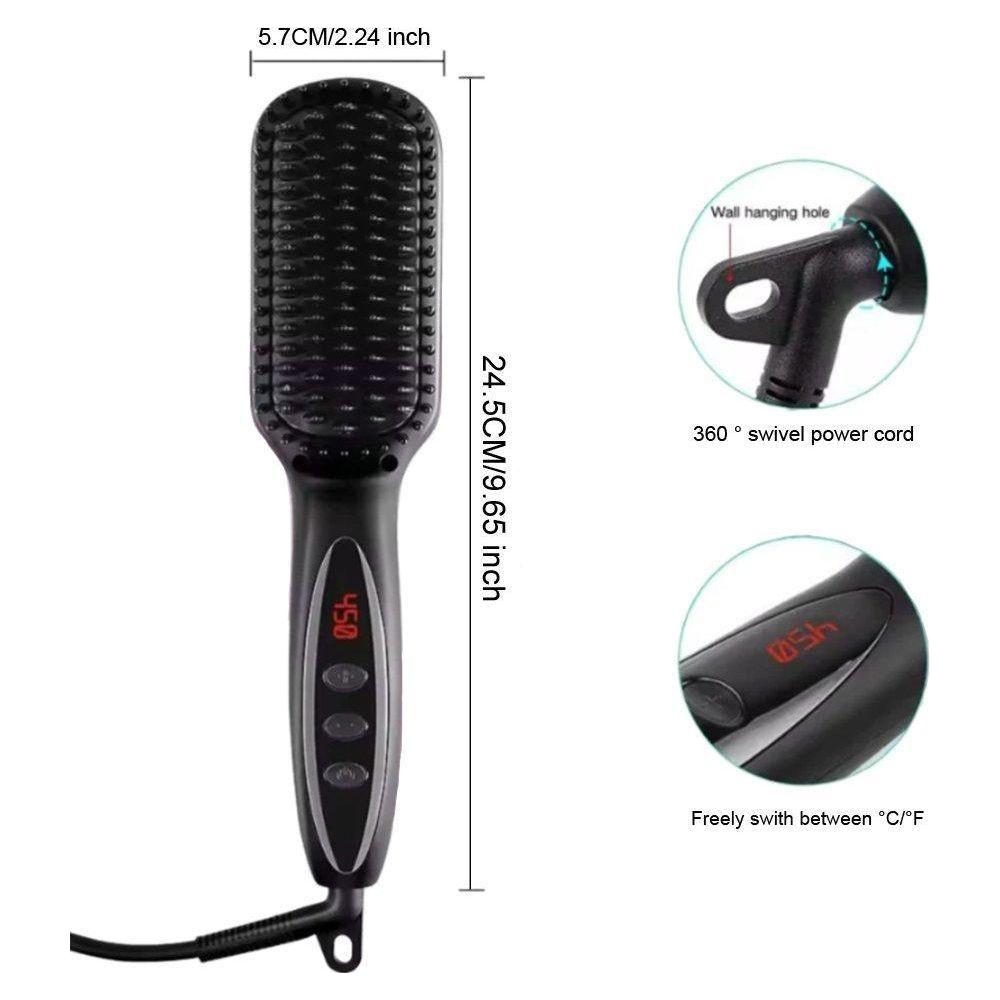 Dreamfix 2 In 1 Electric Ceramic Straightening Comb Rotating Brush 110 - 240V 50/60HZ 45 - 65W - gtwtoporld.com