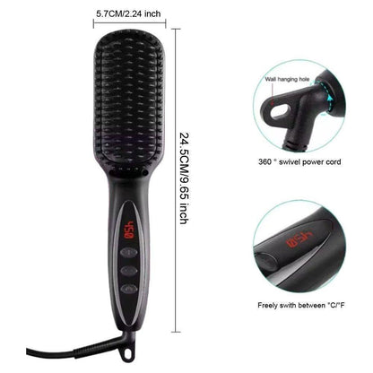Dreamfix 2 In 1 Electric Ceramic Straightening Comb Rotating Brush 110 - 240V 50/60HZ 45 - 65W - gtwtoporld.com