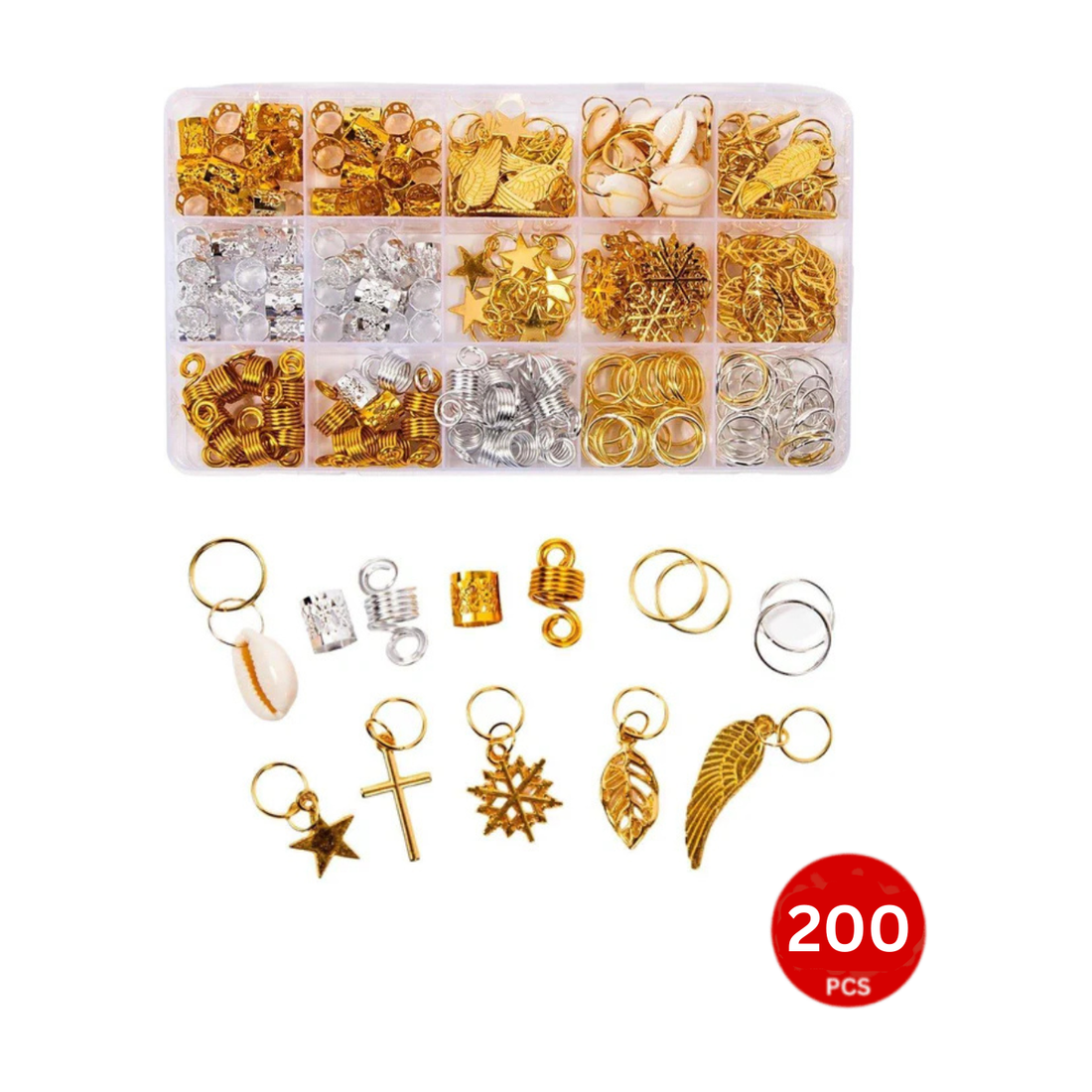 Dreamfix 200pcs Braiding Hair Rings 12 Style - gtwtoporld.com