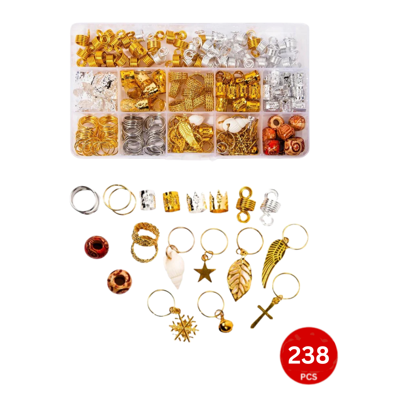 Dreamfix 238pcs Braiding Hair Rings 20 Styles - gtwtoporld.com
