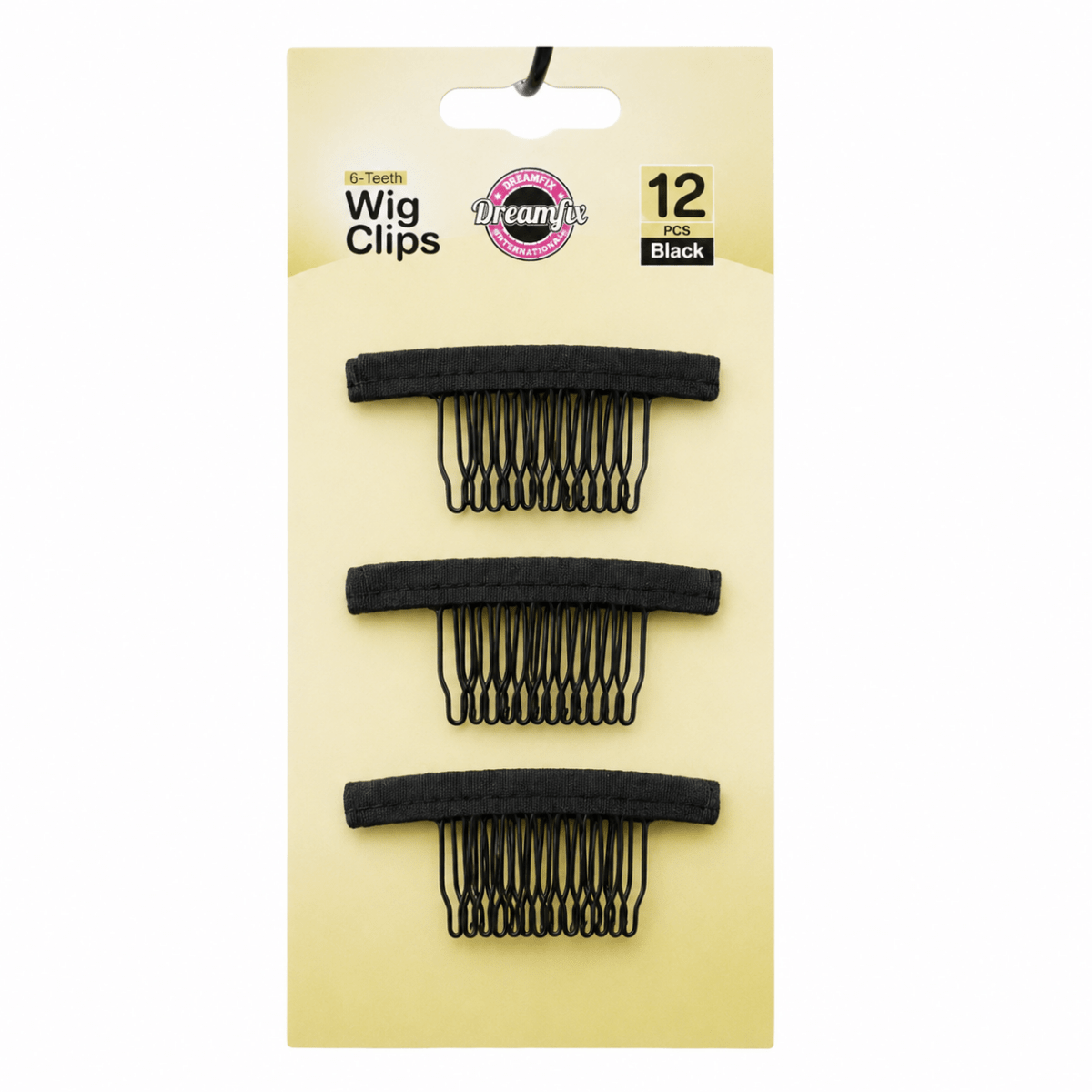 Dreamfix 6 - teeth Wig Clips Black (12 pcs) - gtwtoporld.com