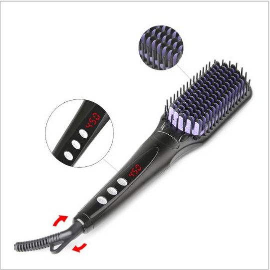 Dreamfix Adjustable Heated Straightening Ceramic Brush (Black) - gtwtoporld.com