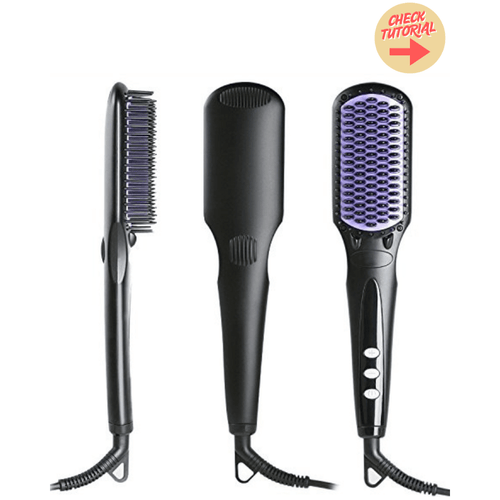 Dreamfix Adjustable Heated Straightening Ceramic Brush (Black)