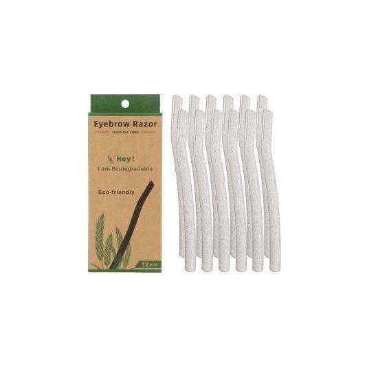 Dreamfix Blade Eyebrow Razor PP+Wheat Straw Handle Sweden Stainless Steel 12 Pcs - gtwtoporld.com