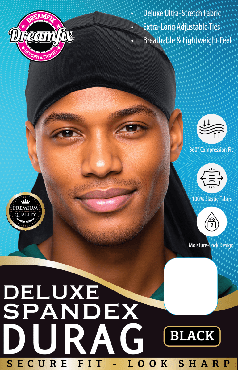 Dreamfix Deluxe Spandex Durag Black - gtwtoporld.com
