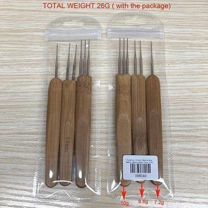 Dreamfix Dreadlock Crochet Needle Hook Bamboo Handle Hooks Tools Making 3 Pcs 0.5 mm - gtwtoporld.com