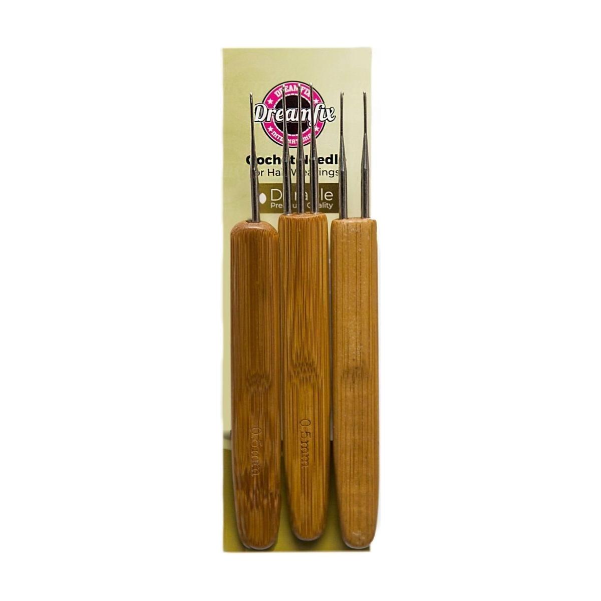 Dreamfix Dreadlock Crochet Needle Hook Bamboo Handle Hooks Tools Making 3 Pcs 0.5 mm - gtwtoporld.com